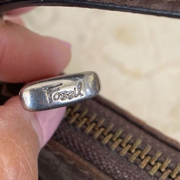 Fossil Brown Leather Clutch Wristlet Bag - Picture 6 of 9